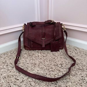 797 Medium Plum Pebbled Leather Satchel
